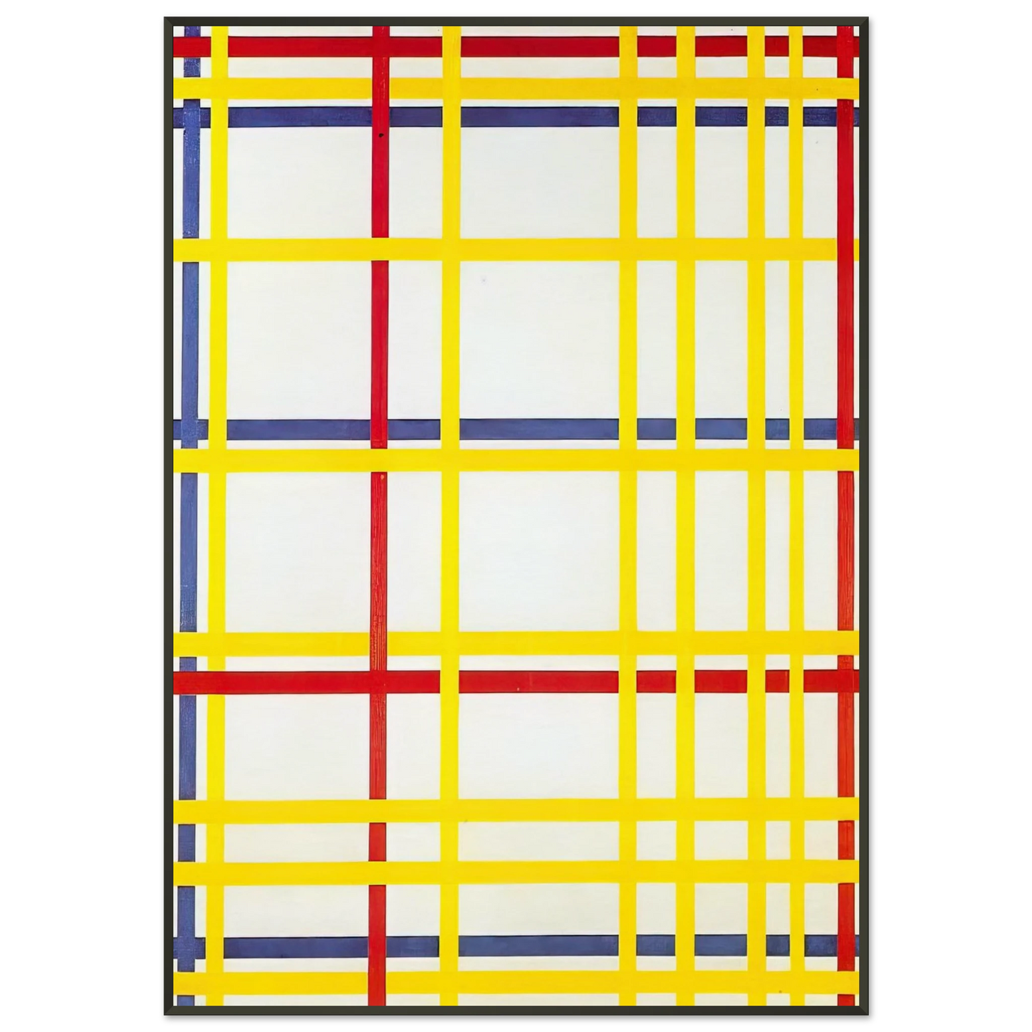 Piet Mondrian  New York City I Framed Art Print  - Aluminum Frame - 21x29.7 cm / 8x12"