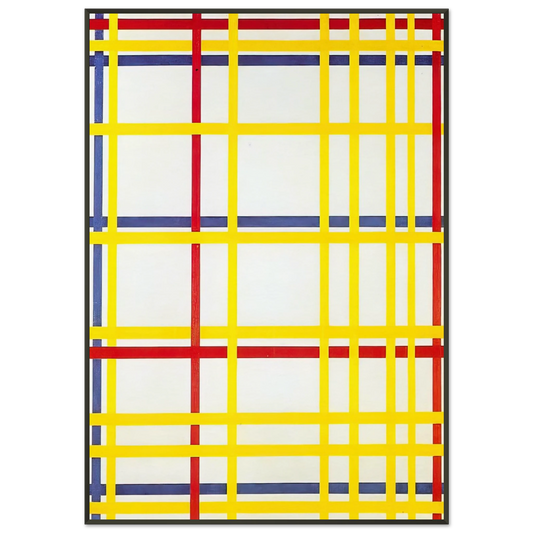 Piet Mondrian  New York City I Framed Art Print  - Aluminum Frame - 21x29.7 cm / 8x12"