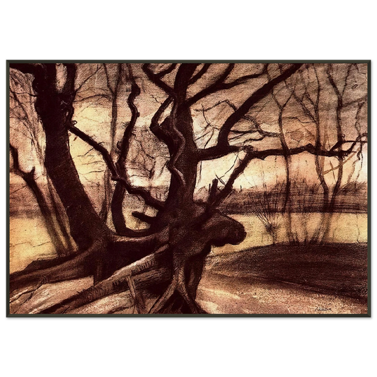 Vincent van Gogh  Study of a Tree Framed Art Print  - Aluminum Frame - 21x29.7 cm / 8x12"