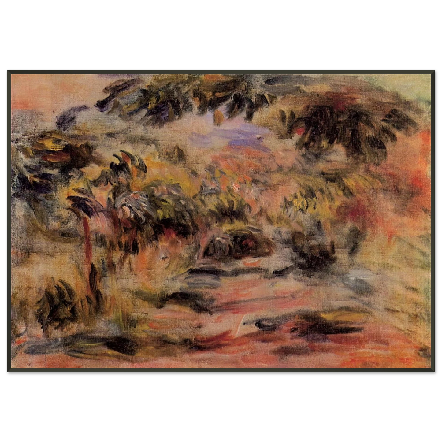 PierreAuguste Renoir  The Footpath Framed Art Print  - Aluminum Frame - 21x29.7 cm / 8x12"