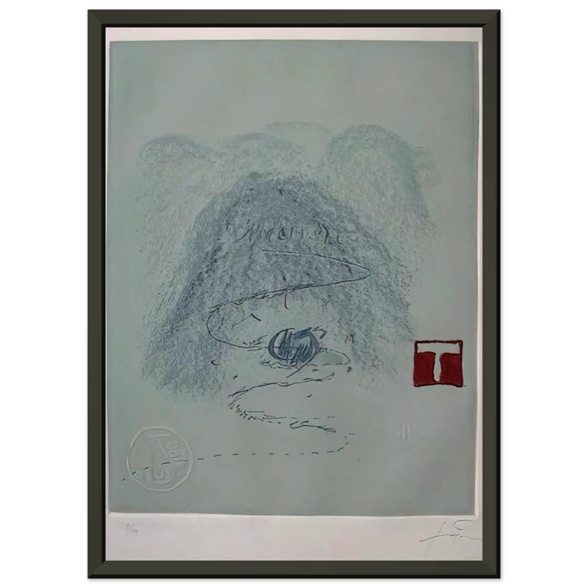 Antoni Tapies  APARICIONS 3 1982 Framed Art Print  - Aluminum Frame - 40x50 cm / 16x20 inches