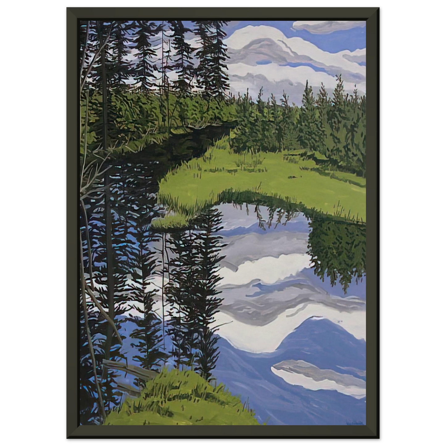 Neil Welliver  Illusory Flowage  1996 Framed Art Print  - Aluminum Frame - 60x80 cm / 24x32 inches