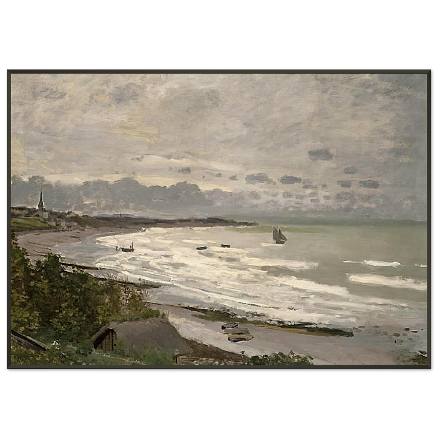 claude monet  The Beach at SaintAdresse Framed Art Print  - Aluminum Frame - 21x29.7 cm / 8x12"