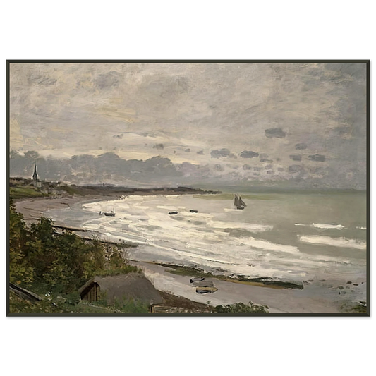 claude monet  The Beach at SaintAdresse Framed Art Print  - Aluminum Frame - 21x29.7 cm / 8x12"