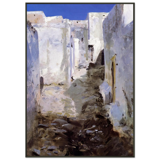 John Singer Sargent  A Street in Algiers Framed Art Print  - Aluminum Frame - 21x29.7 cm / 8x12"