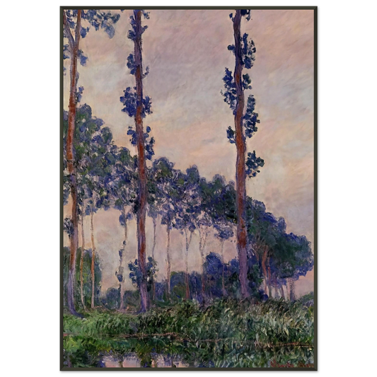 claude monet  Three Trees in Grey Weather Framed Art Print  - Aluminum Frame - 21x29.7 cm / 8x12"