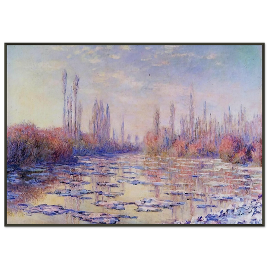claude monet  Floating Ice on the Seine Framed Art Print  - Aluminum Frame - 21x29.7 cm / 8x12"