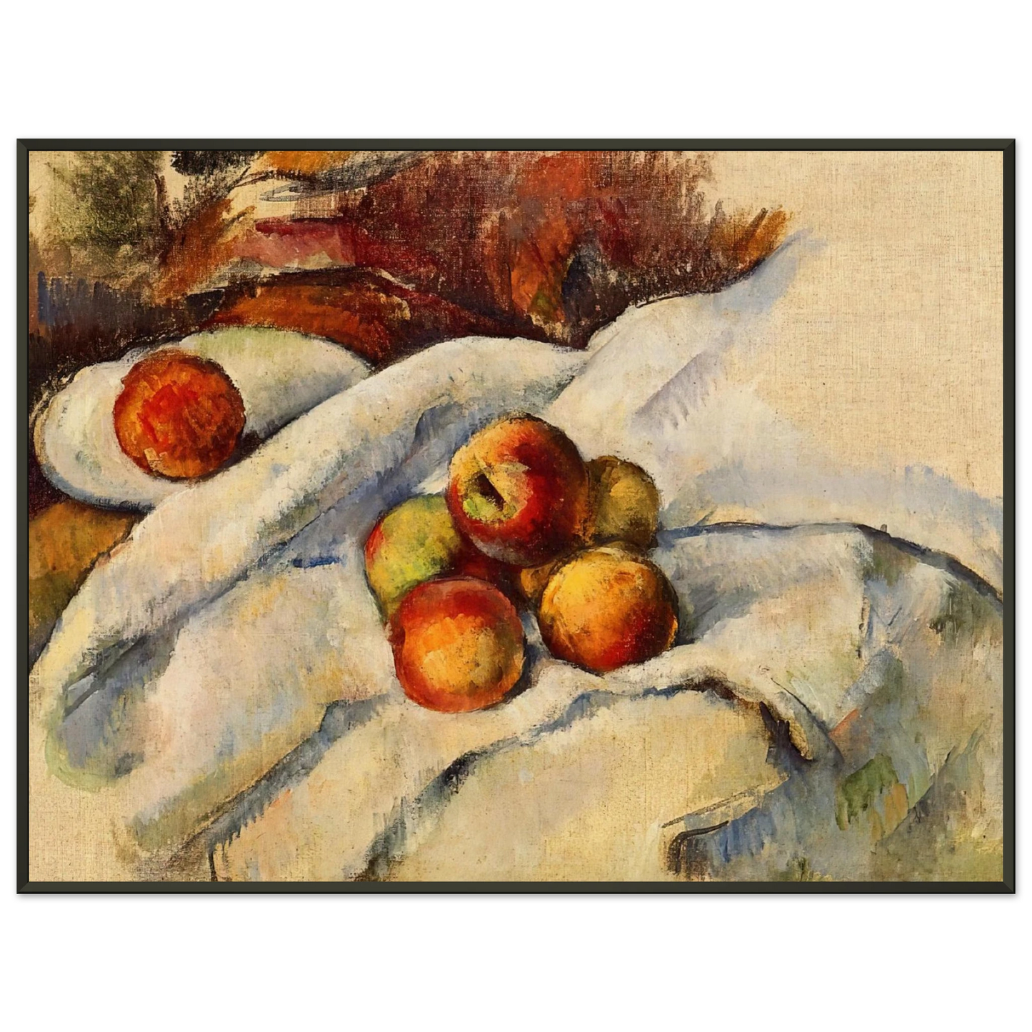 Paul Cezanne  Apples on a Sheet Framed Art Print  - Aluminum Frame - 40x50 cm / 16x20 inches