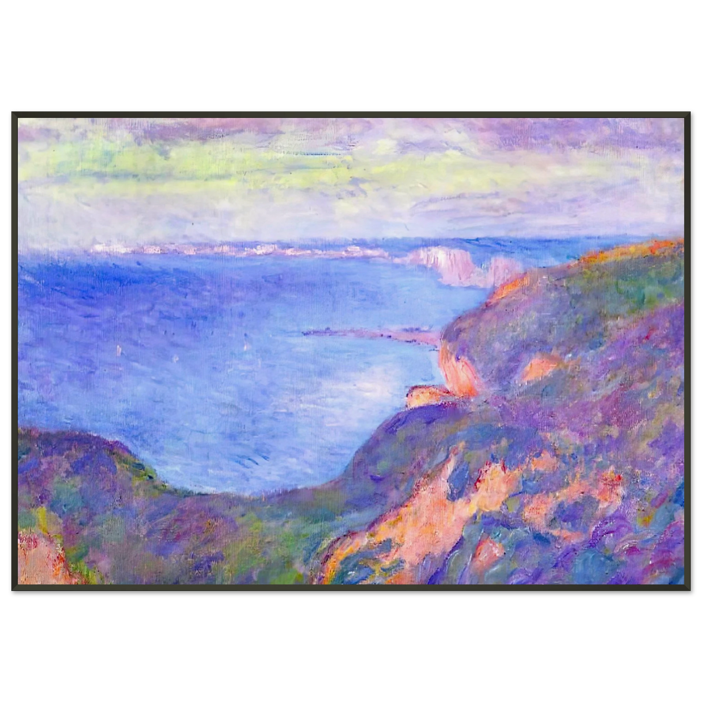 claude monet  Cliff near Dieppe 2 Framed Art Print  - Aluminum Frame - 21x29.7 cm / 8x12"