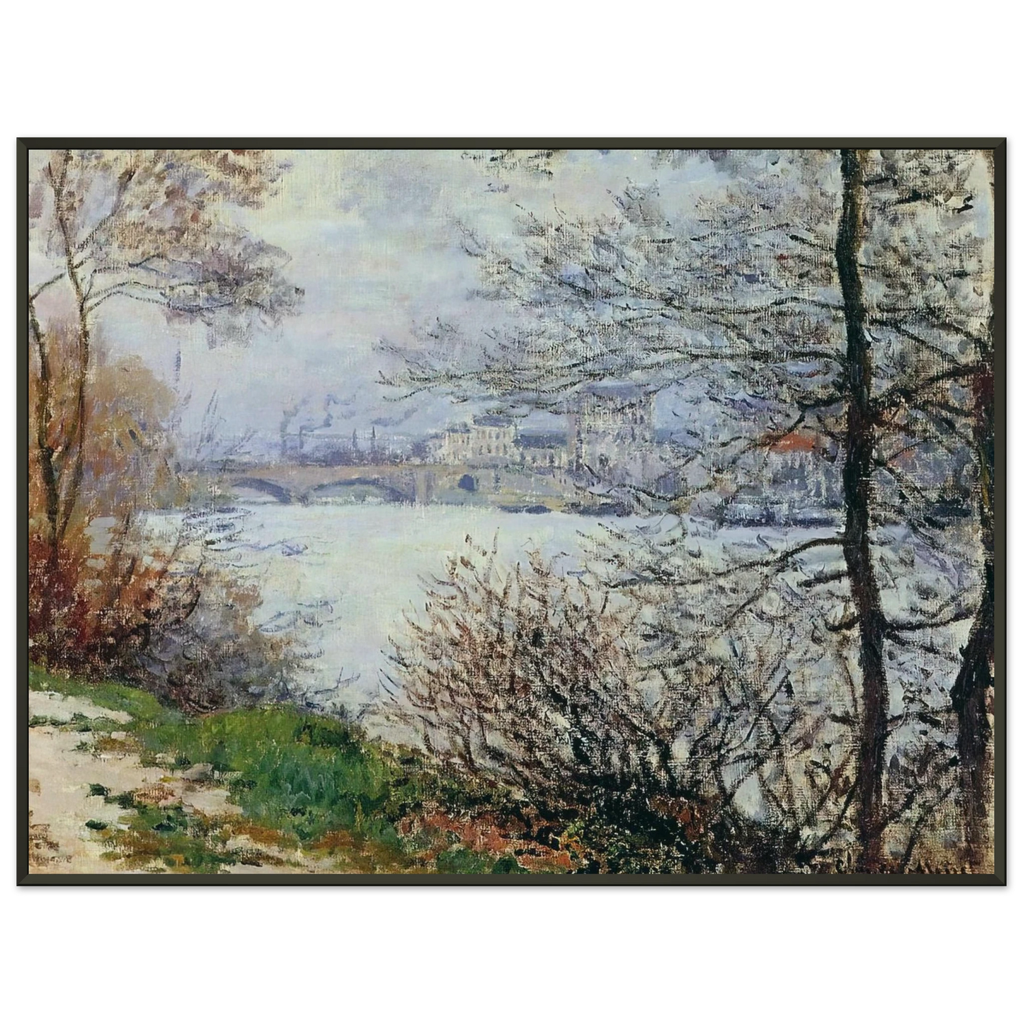 claude monet  The Banks of the Seine Ile de la GrandeJatte Framed Art Print  - Aluminum Frame - 60x80 cm / 24x32 inches