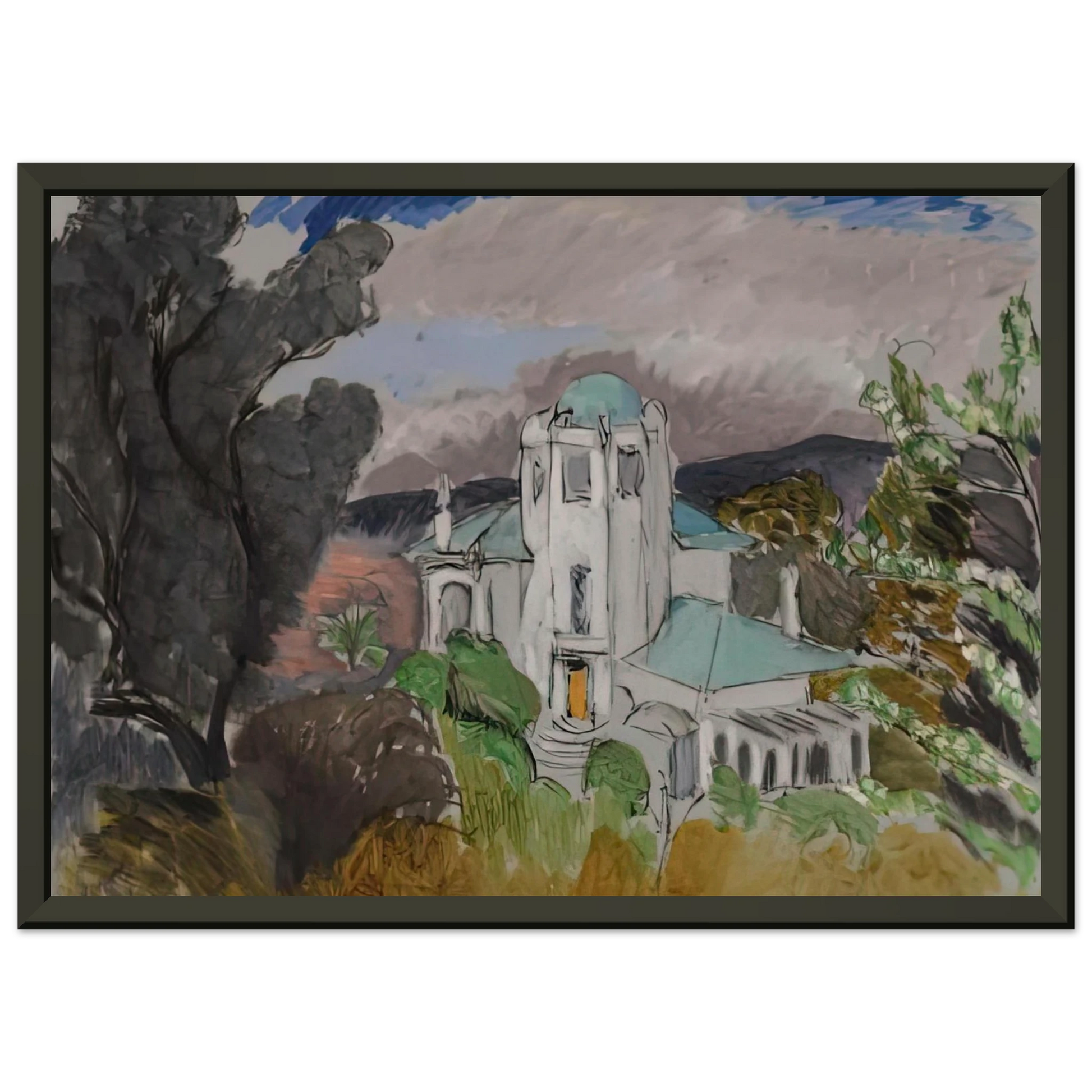 Henri Matisse  BLUE VILLA 1918 Framed Art Print  - Aluminum Frame - 70x100 cm / 28x40 inches