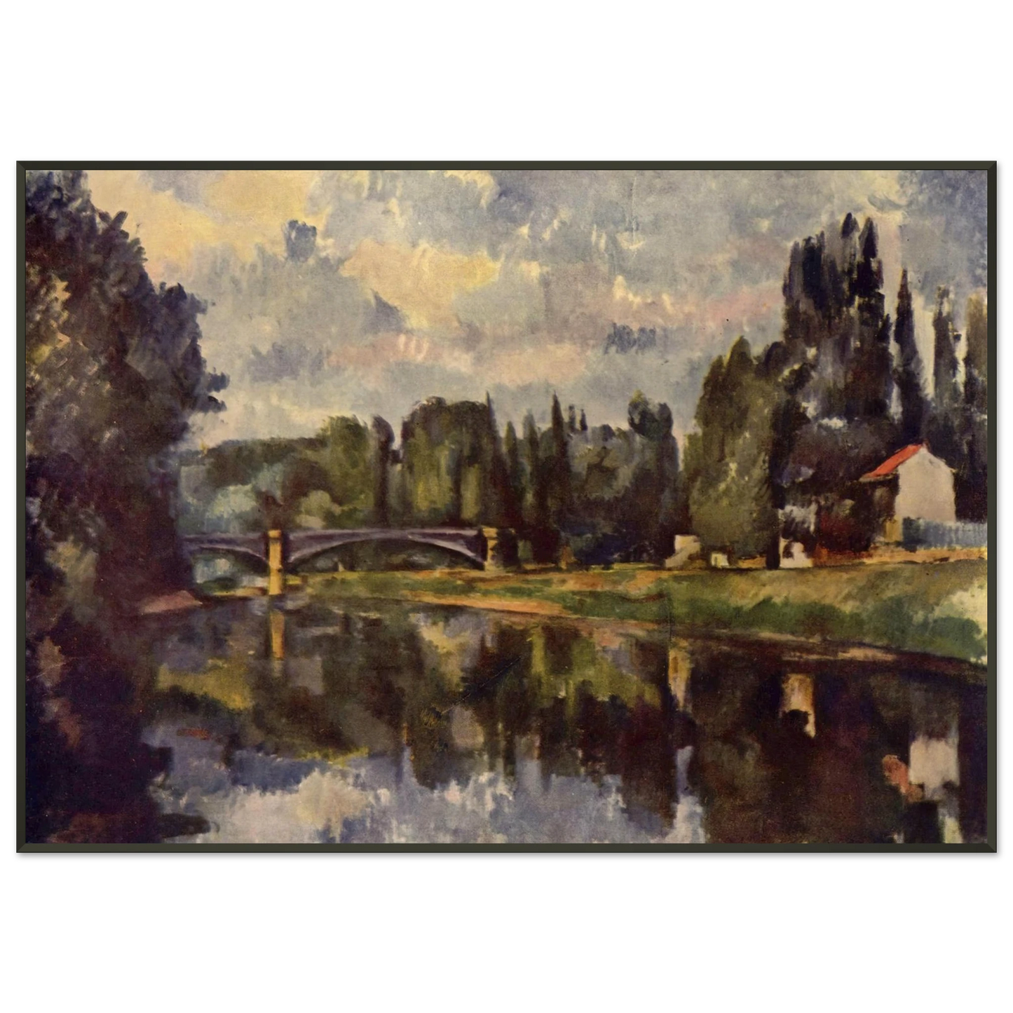 Paul Cezanne  Bridge over the Marne Framed Art Print  - Aluminum Frame - 21x29.7 cm / 8x12"