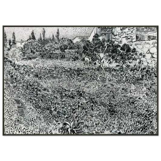Vincent van Gogh  Garden with Flowers Framed Art Print  - Aluminum Frame - 21x29.7 cm / 8x12"
