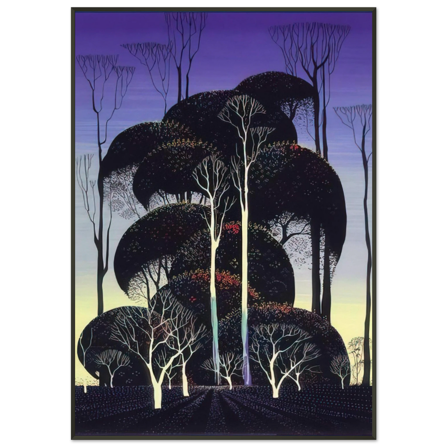 Eyvind Earle  Forest Arabesque Framed Art Print  - Aluminum Frame - 21x29.7 cm / 8x12"