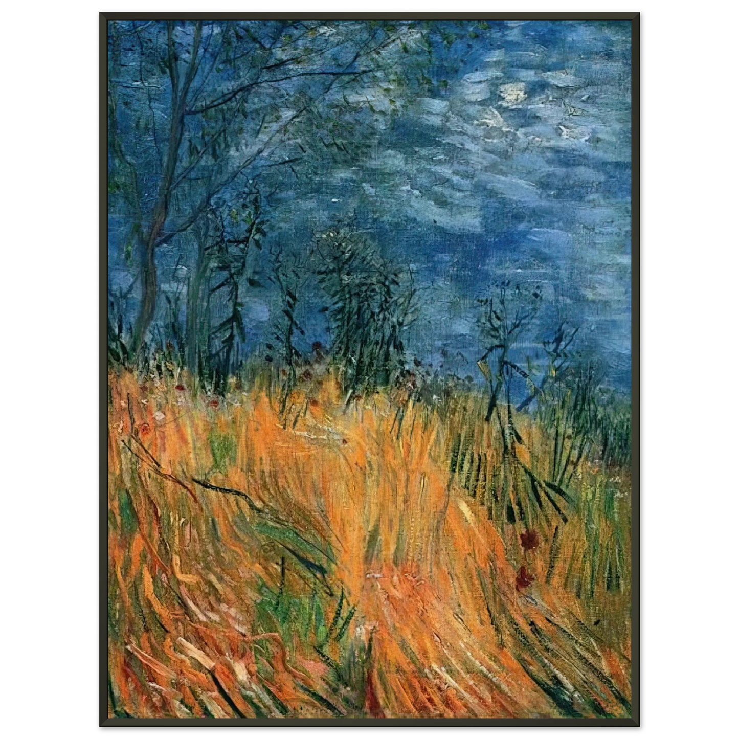 Vincent van Gogh  Edge of a Wheatfield with Poppies Framed Art Print  - Aluminum Frame - 40x50 cm / 16x20 inches
