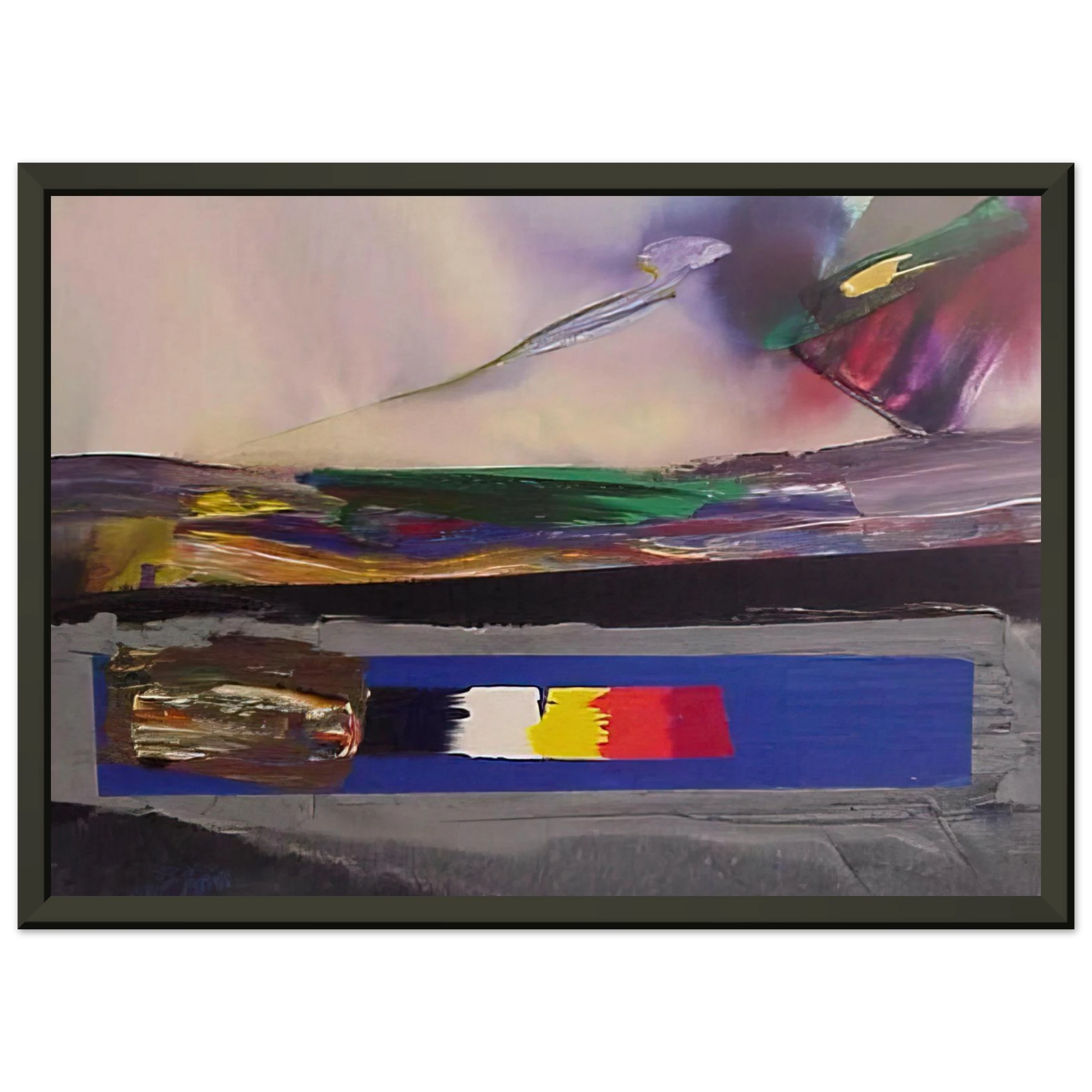 Paul Jenkins  Phenomena Prism Yield  1986 Framed Art Print  - Aluminum Frame - 60x80 cm / 24x32 inches