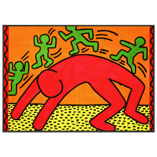 Keith Haring  UNTITLED 1982 2 Framed Art Print  - Aluminum Frame - 21x29.7 cm / 8x12"