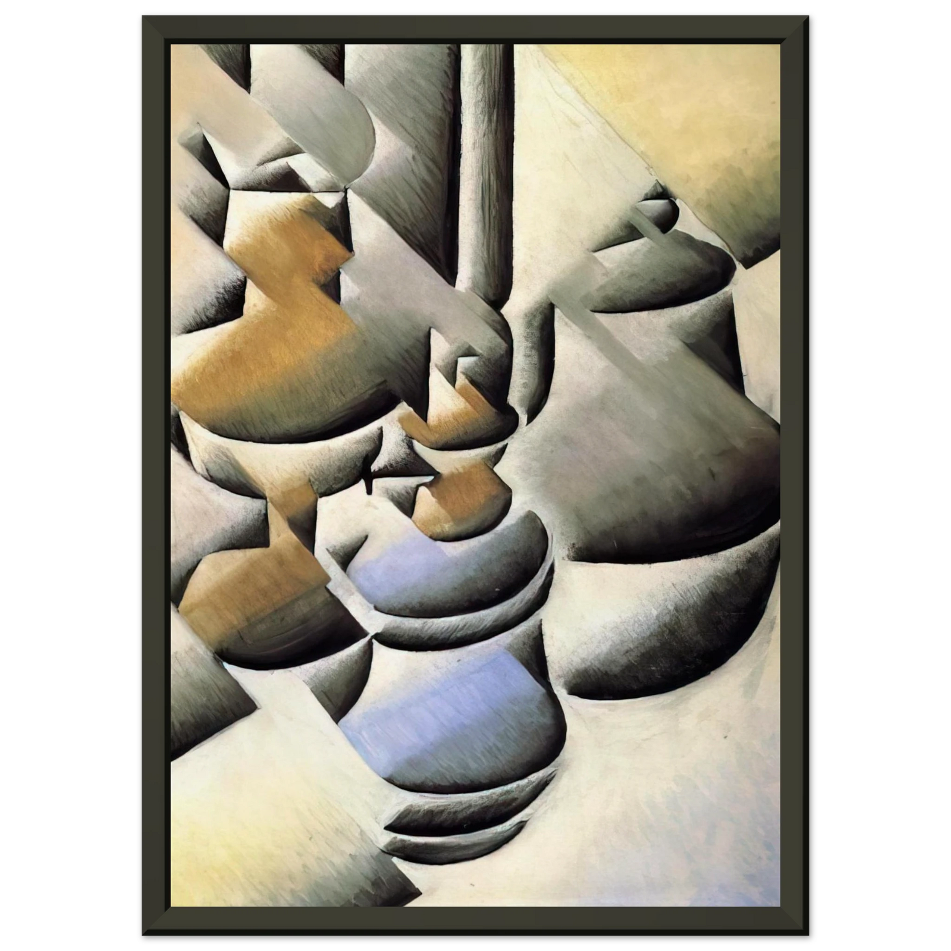 Juan Gris  STILL LIFE WITH OIL LAMP 1912 Framed Art Print  - Aluminum Frame - 70x100 cm / 28x40 inches