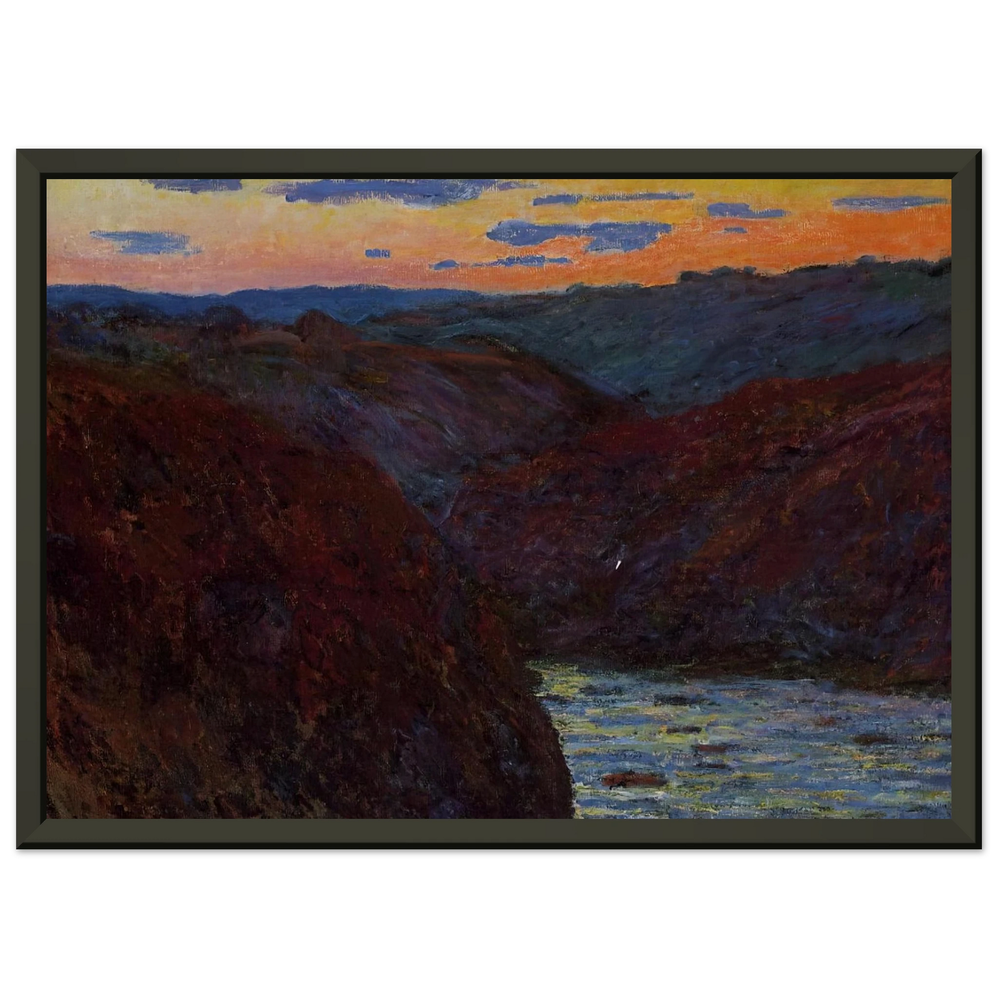 claude monet  Valley of the Creuse Sunset Framed Art Print  - Aluminum Frame - 40x50 cm / 16x20 inches