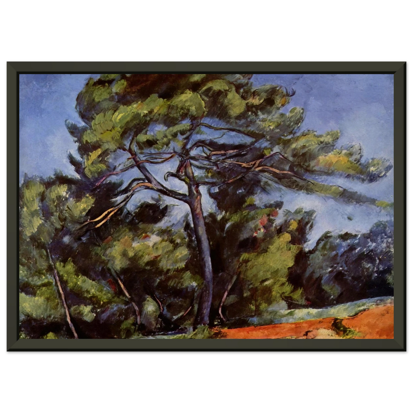 Paul Cezanne  The Great Pine Framed Art Print  - Aluminum Frame - 70x100 cm / 28x40 inches