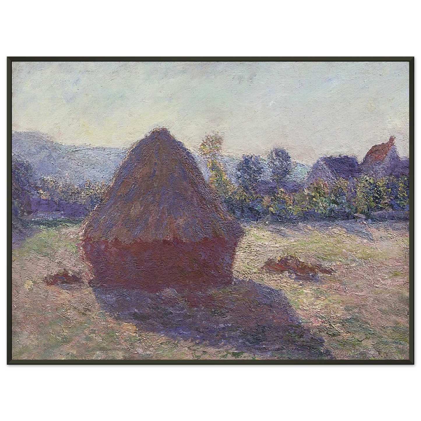claude monet  A Haystack in the Evening Sun Framed Art Print  - Aluminum Frame - 60x80 cm / 24x32 inches