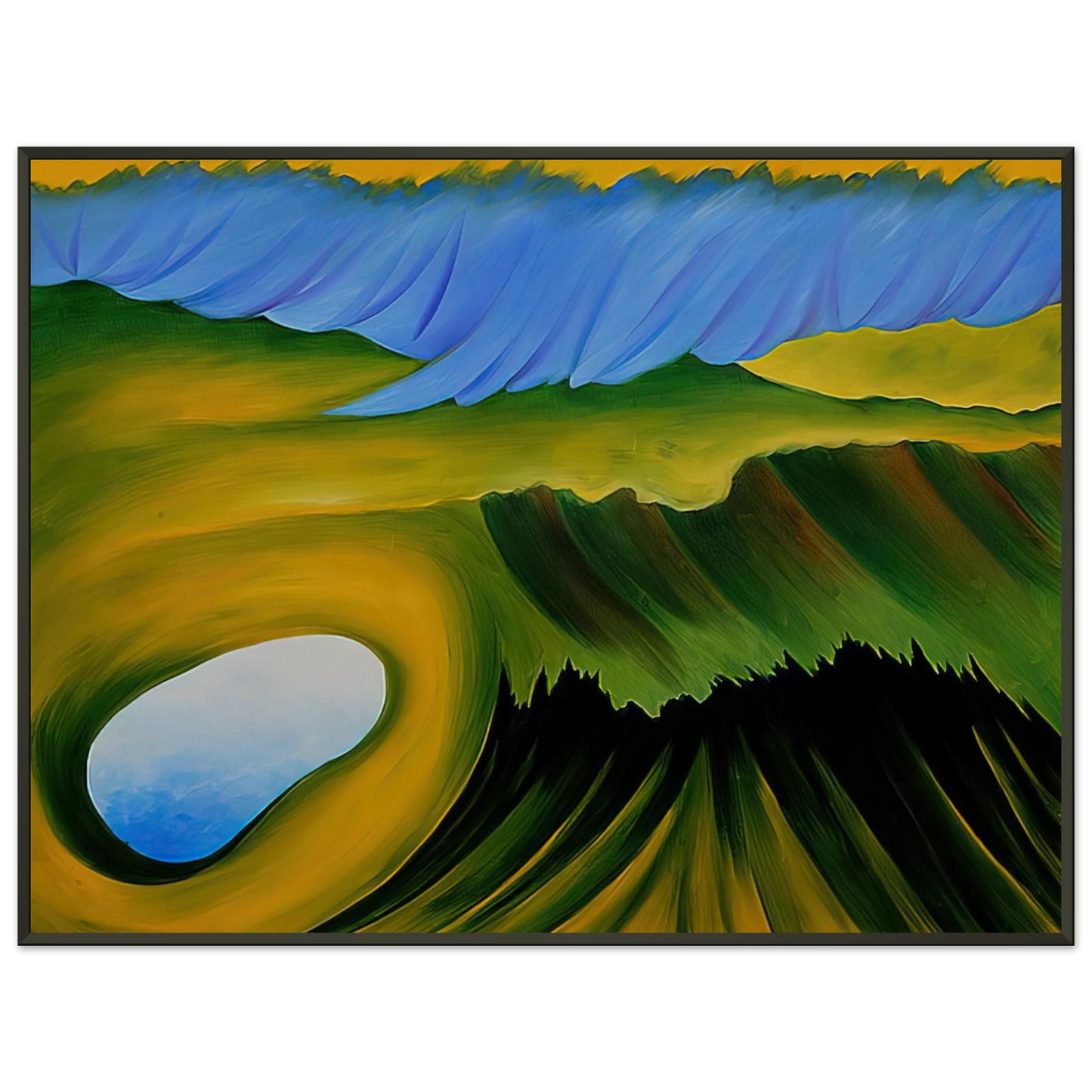 Georgia OKeeffe  Mountains and Lake Framed Art Print  - Aluminum Frame - 40x50 cm / 16x20 inches