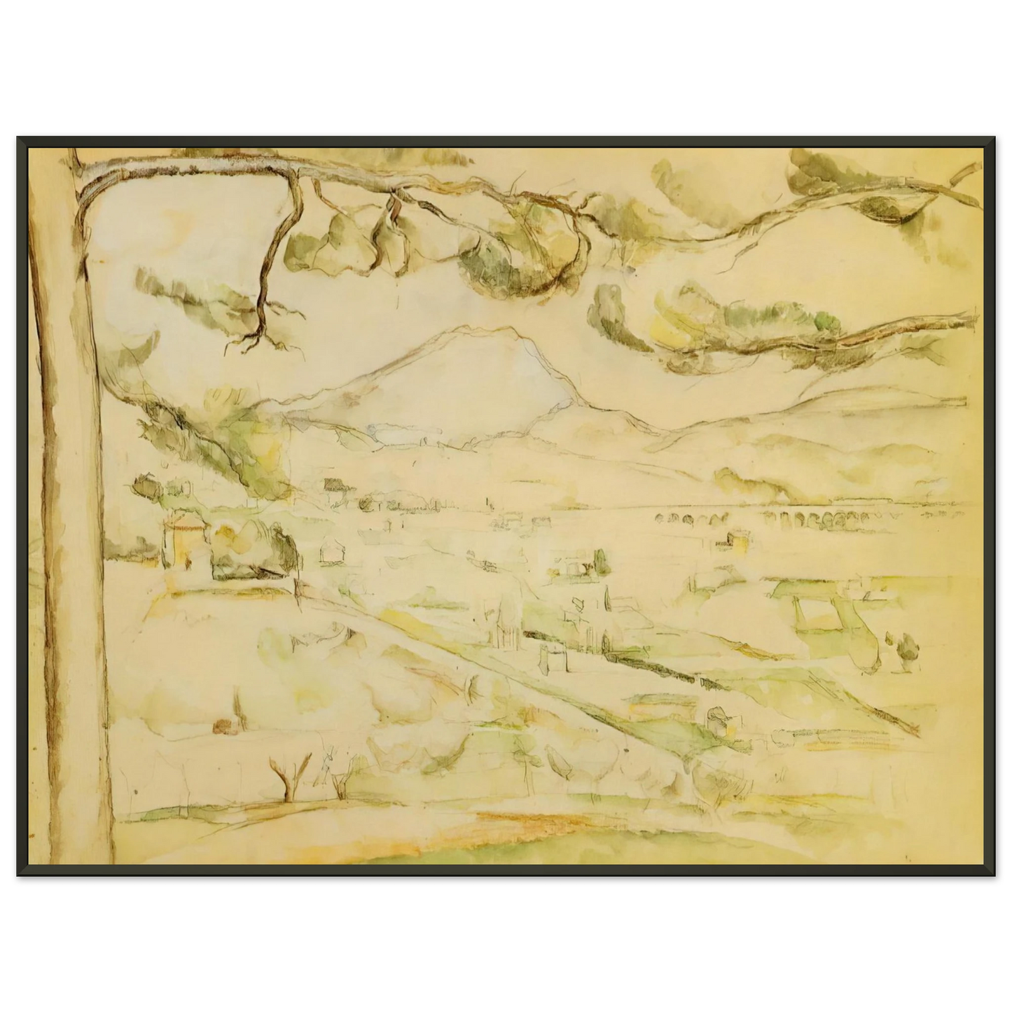 Paul Cezanne  The Arc Valley Framed Art Print  - Aluminum Frame - 40x50 cm / 16x20 inches