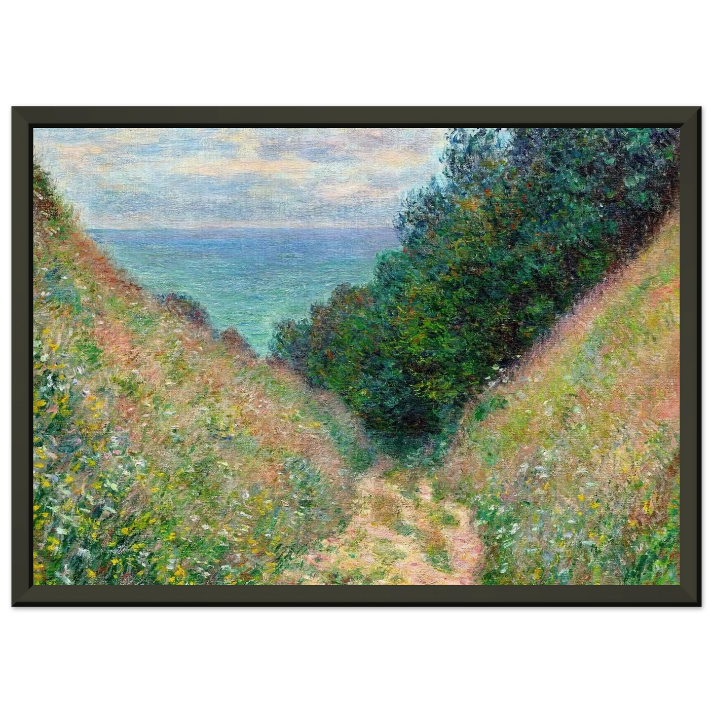 claude monet  Path at La Cavee Pourville Framed Art Print  - Aluminum Frame - 40x50 cm / 16x20 inches
