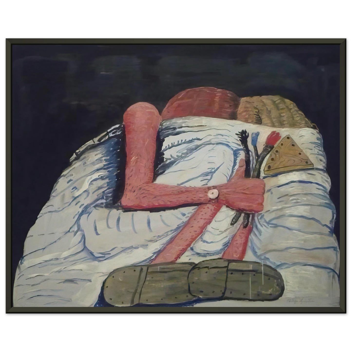 Philip Guston  COUPLE IN BED Framed Art Print  - Aluminum Frame - 60x80 cm / 24x32 inches