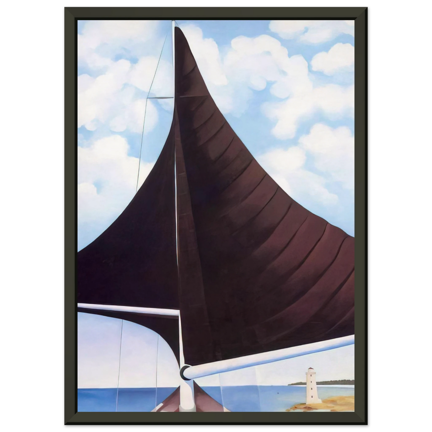 Georgia OKeeffe  Brown Sail Wing on Wing Nassau Framed Art Print  - Aluminum Frame - 70x100 cm / 28x40 inches