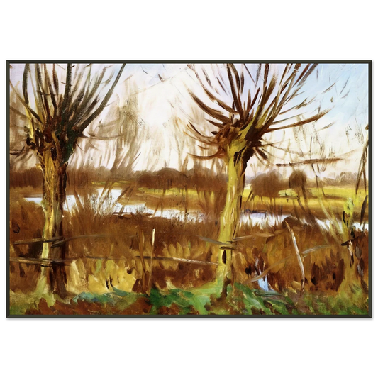 John Singer Sargent  Landscape with trees CalcotontheThames Framed Art Print  - Aluminum Frame - 21x29.7 cm / 8x12"