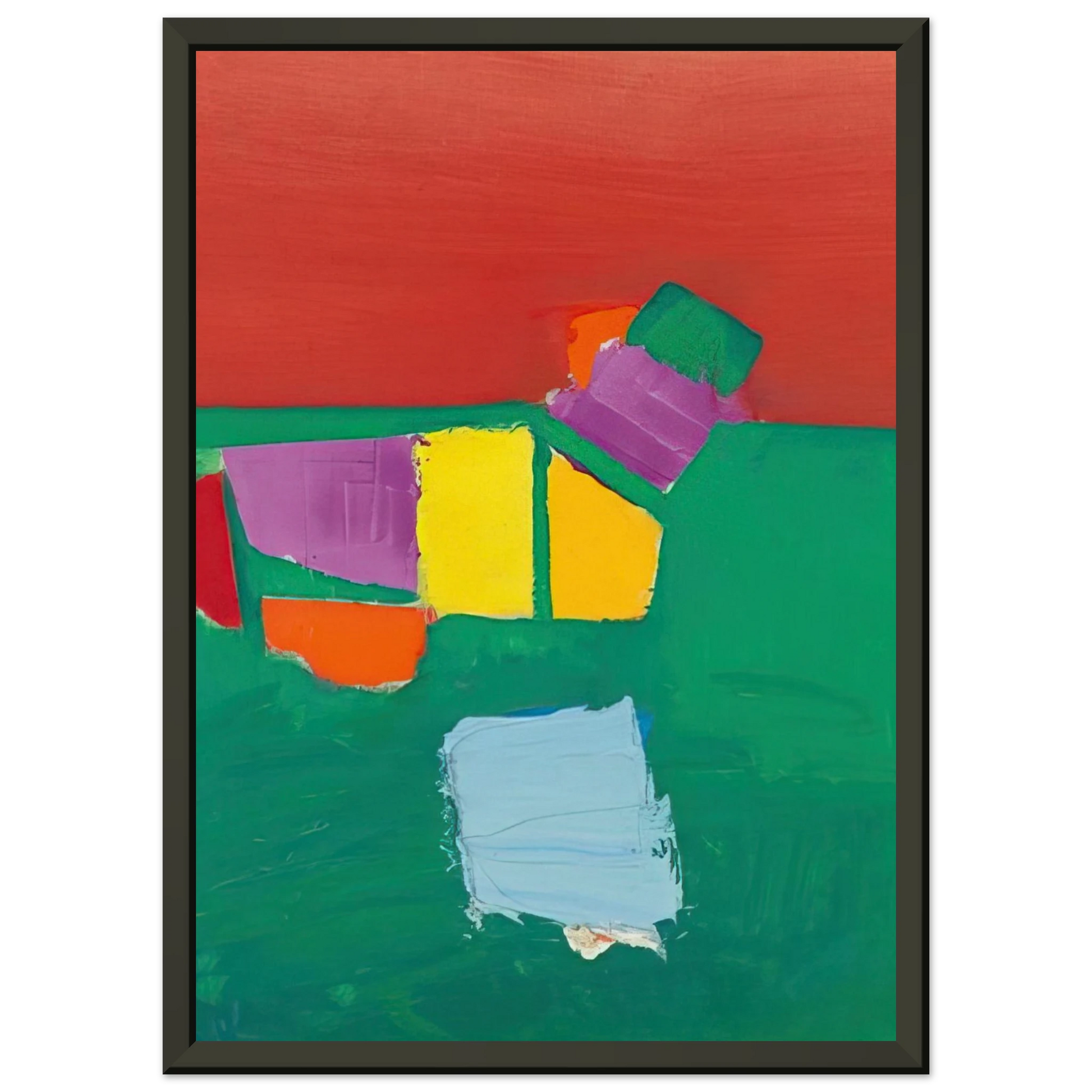 Nicolas de Stael  Les Martigues Composition  1954 Framed Art Print  - Aluminum Frame - 70x100 cm / 28x40 inches
