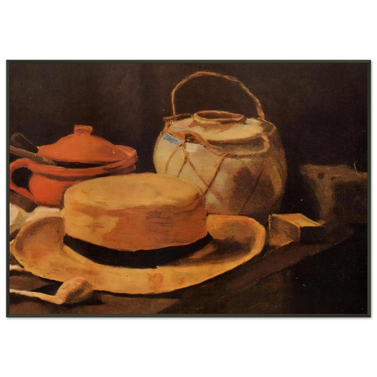 Vincent van Gogh  Still Life with Yellow Hat Framed Art Print  - Aluminum Frame - 21x29.7 cm / 8x12"