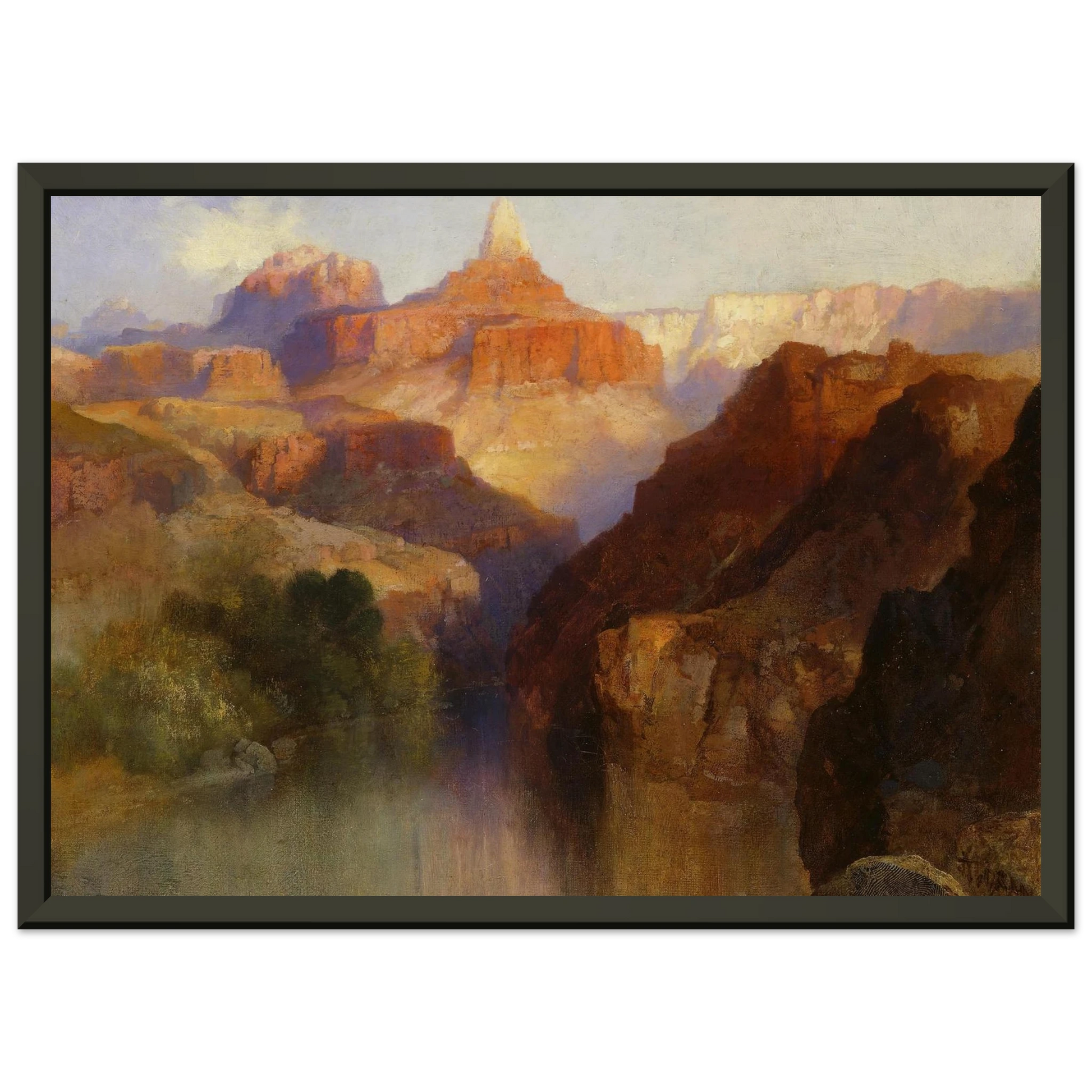 Thomas Moran  Zoroaster Peak Grand Canyon Arizona Framed Art Print  - Aluminum Frame - 70x100 cm / 28x40 inches