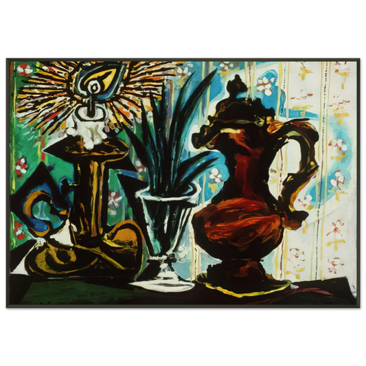 Pablo Picasso  Still life with candle Framed Art Print  - Aluminum Frame - 21x29.7 cm / 8x12"