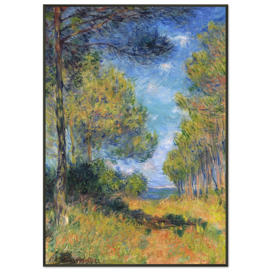 claude monet  Path at Varengeville Framed Art Print  - Aluminum Frame - 21x29.7 cm / 8x12"
