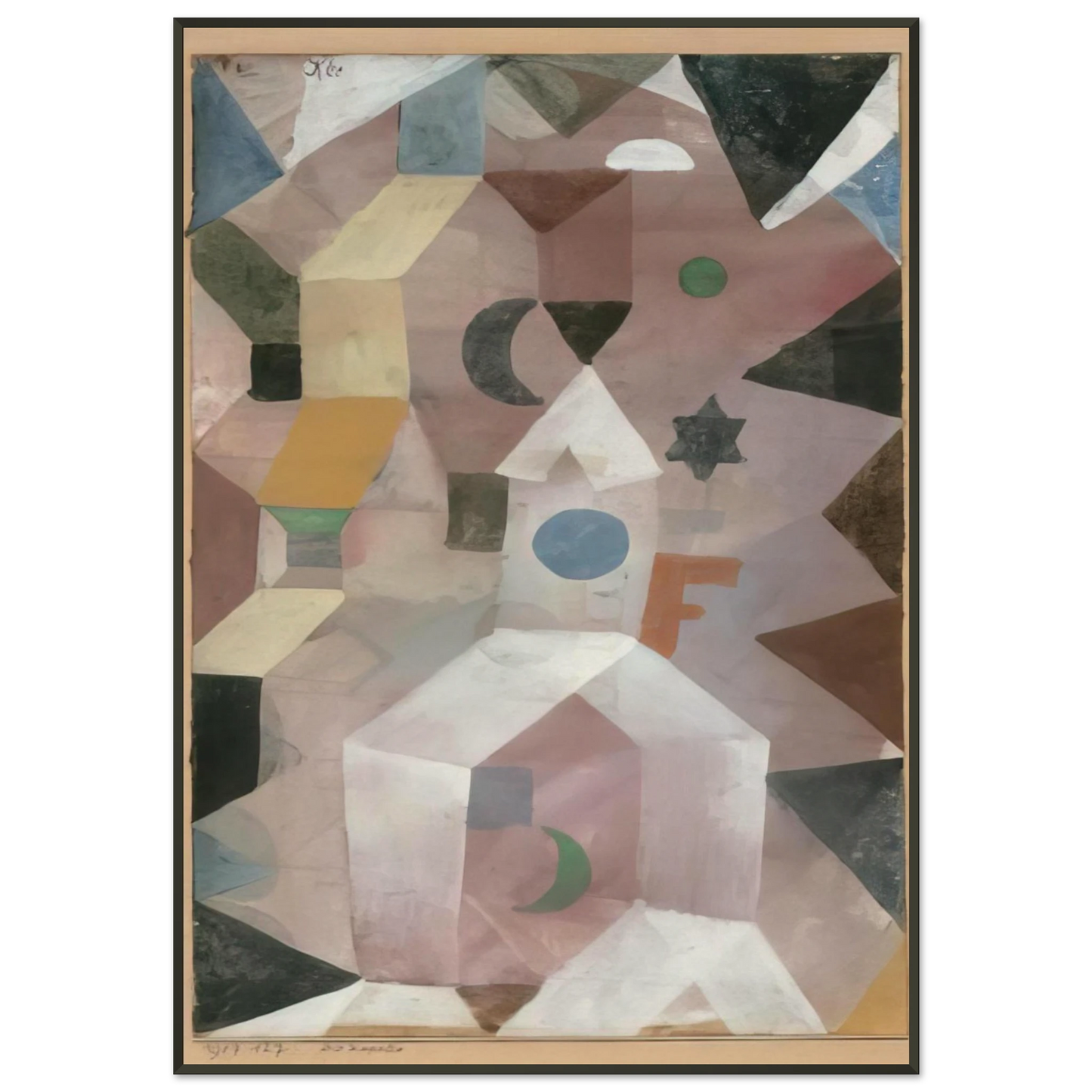 Paul Klee  THE CHAPEL 1917 Framed Art Print  - Aluminum Frame - 21x29.7 cm / 8x12"