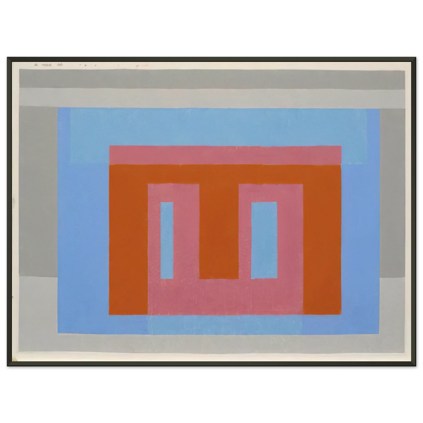 Josef Albers  ADOBE VARIANT LUMINOUS DAY 1952 Framed Art Print  - Aluminum Frame - 40x50 cm / 16x20 inches