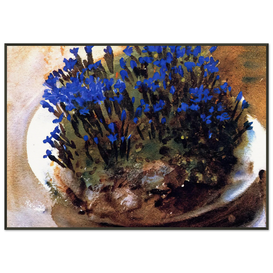 John Singer Sargent  Blue Gentians Framed Art Print  - Aluminum Frame - 21x29.7 cm / 8x12"