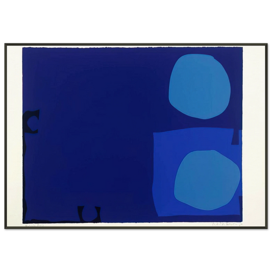 Patrick Heron  Four Blues Two Discs  1970 Framed Art Print  - Aluminum Frame - 21x29.7 cm / 8x12"