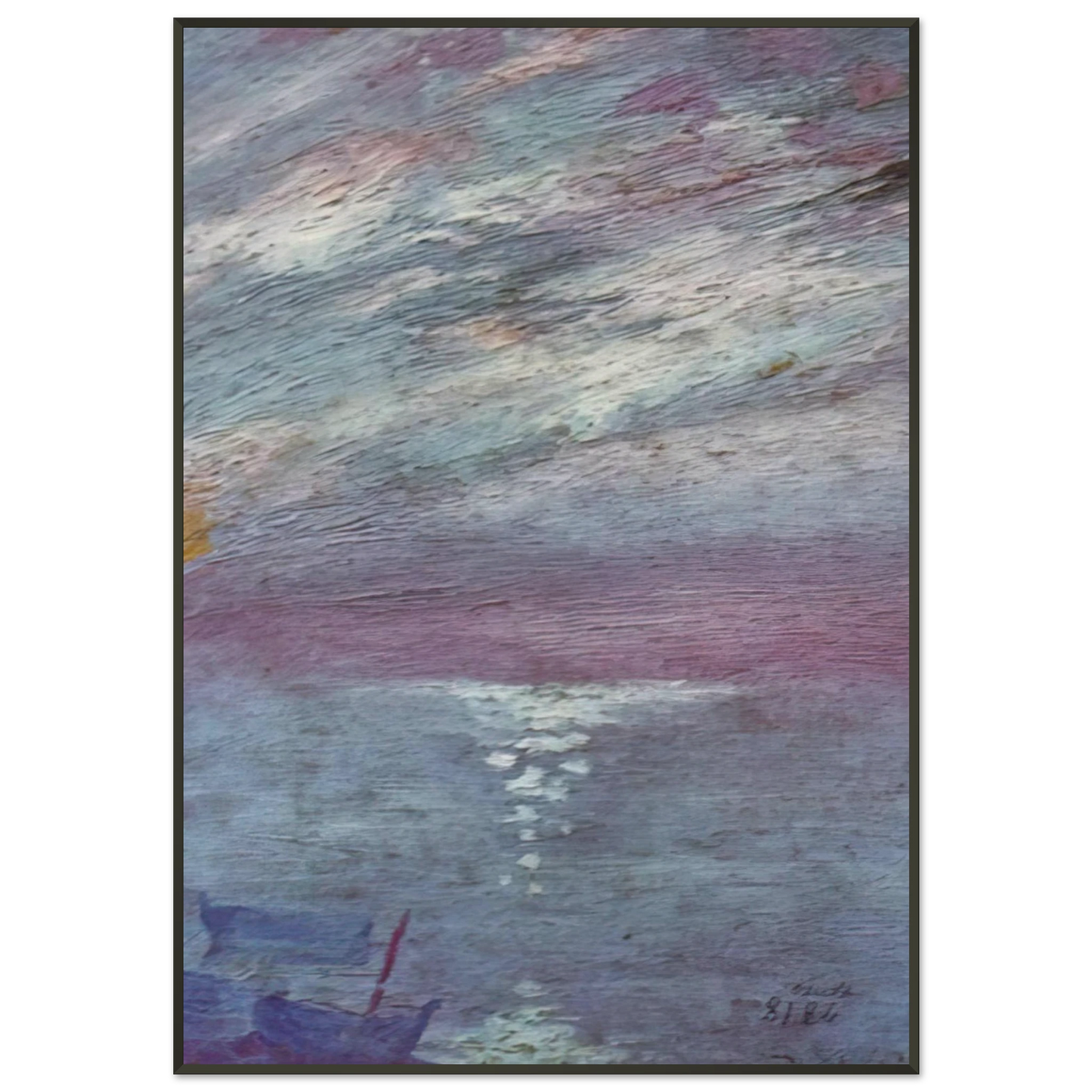Salvador Dali  MOONLIGHT OVER THE BAY AT CADAQUES Framed Art Print  - Aluminum Frame - 21x29.7 cm / 8x12"