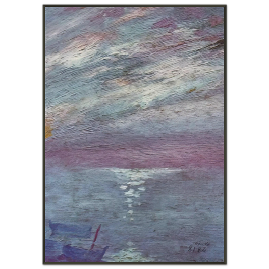 Salvador Dali  MOONLIGHT OVER THE BAY AT CADAQUES Framed Art Print  - Aluminum Frame - 21x29.7 cm / 8x12"
