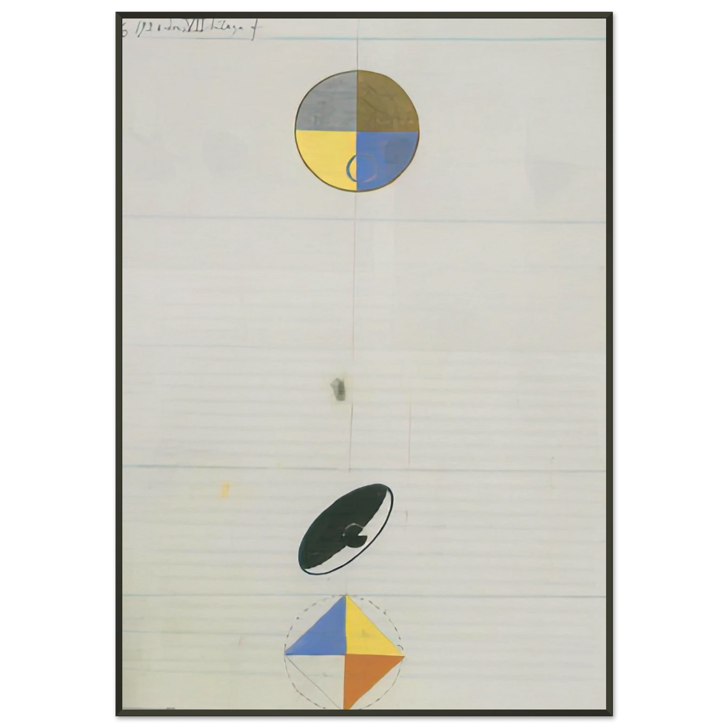 Hilma af Klint  SERIES NO VII NO 3F 1920 Framed Art Print  - Aluminum Frame - 21x29.7 cm / 8x12"