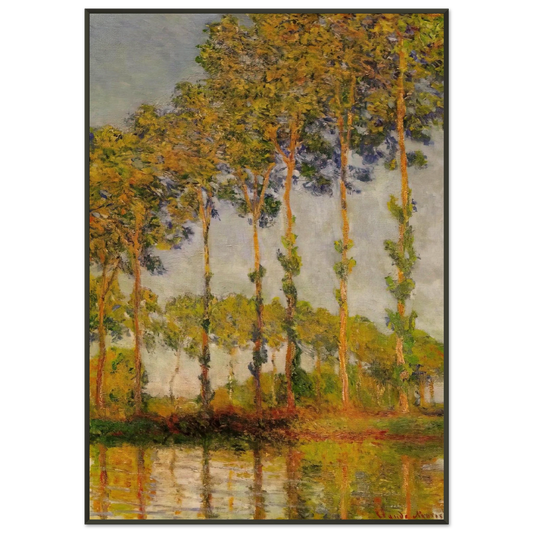 claude monet  Poplars Row in Autumn Framed Art Print  - Aluminum Frame - 21x29.7 cm / 8x12"