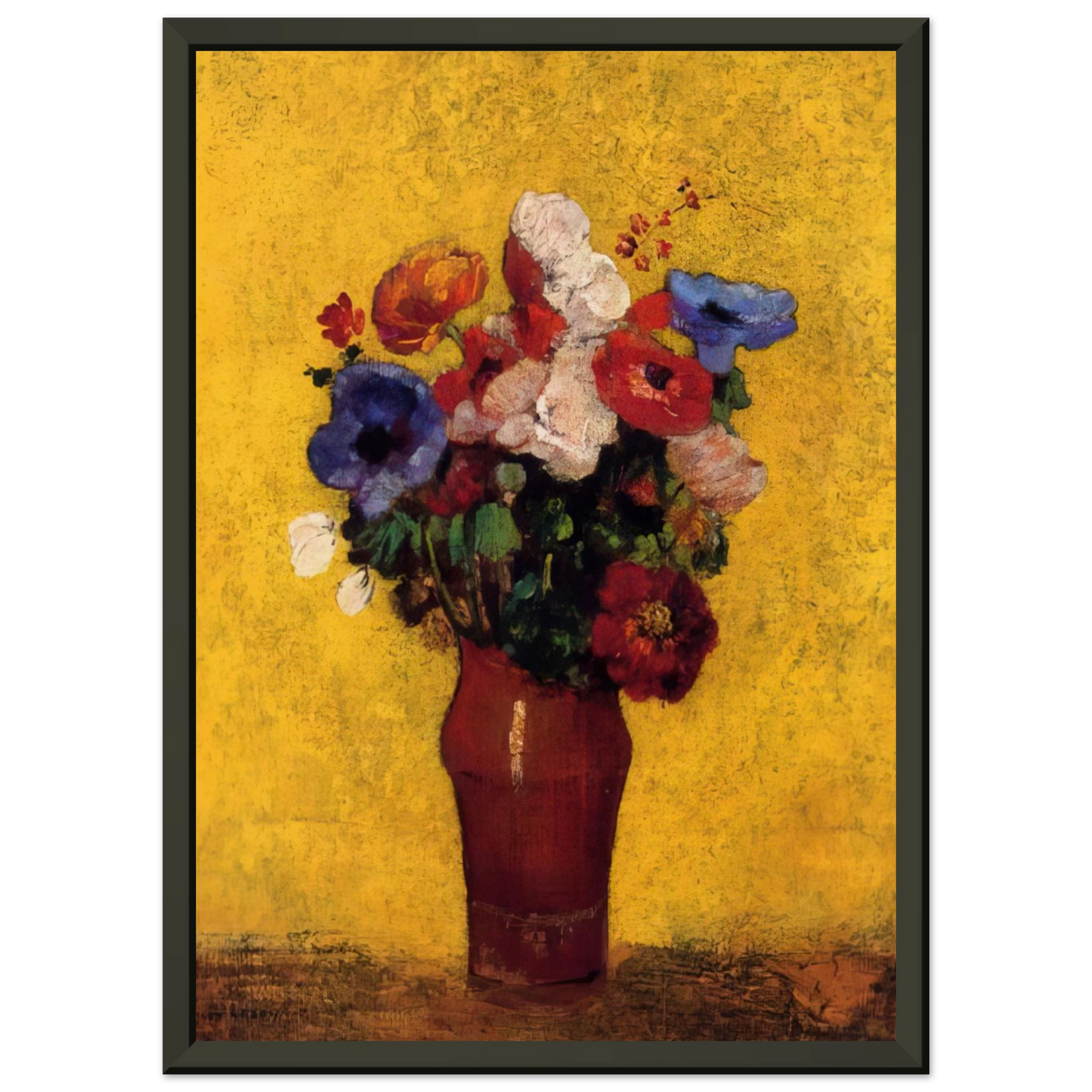 Odilon Redon  FLOWERS 4 Framed Art Print  - Aluminum Frame - 60x80 cm / 24x32 inches