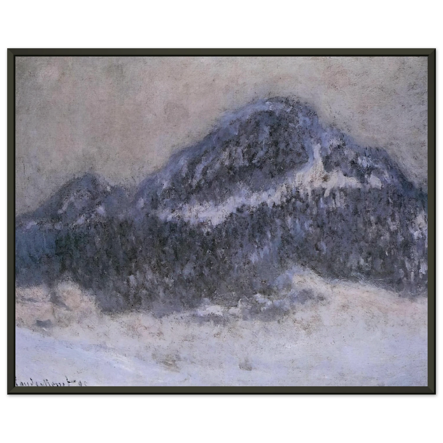 claude monet  Mount Kolsaas in Misty Weather Framed Art Print  - Aluminum Frame - 40x50 cm / 16x20 inches