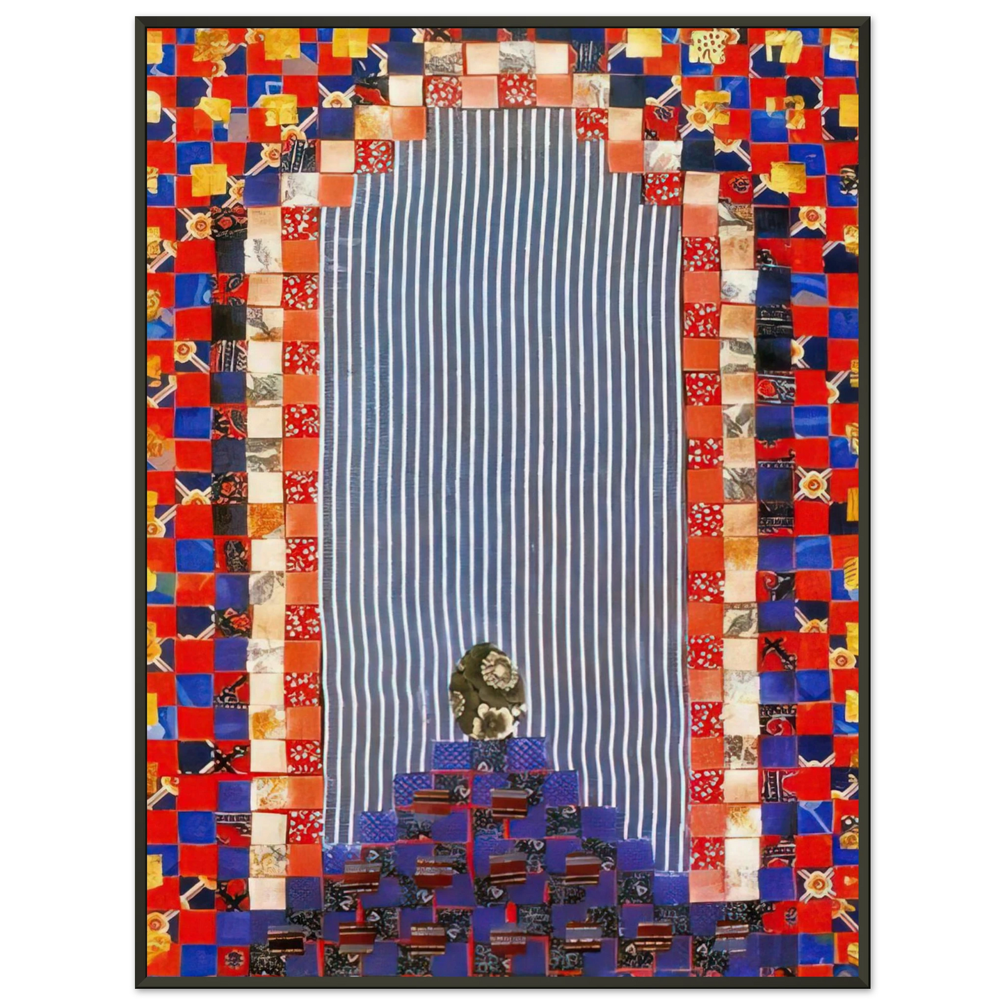 Miriam Schapiro  The First Theater  PD Pattern and Decoration Framed Art Print  - Aluminum Frame - 60x80 cm / 24x32 inches