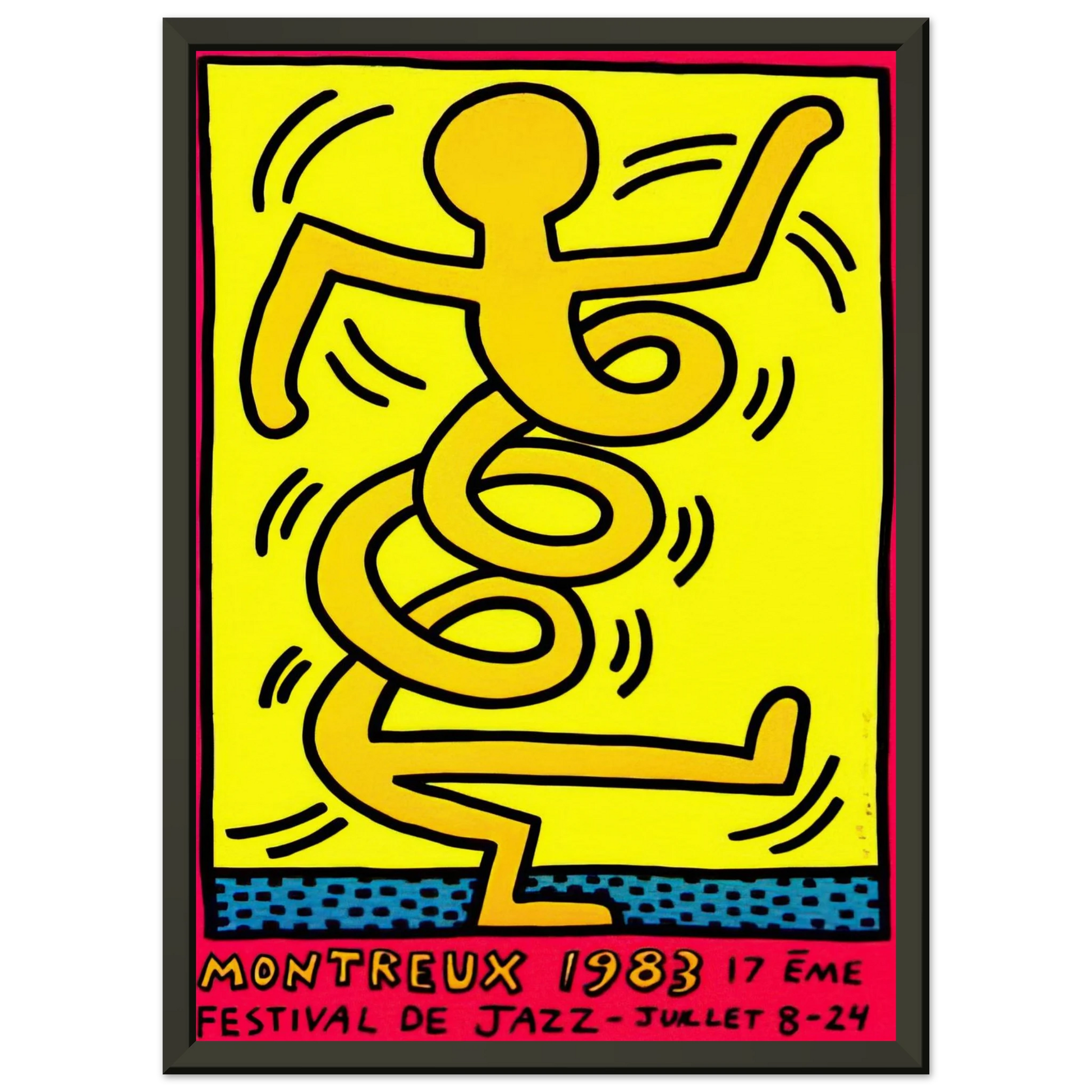 Keith Haring  MONTREUX 1983 Framed Art Print  - Aluminum Frame - 70x100 cm / 28x40 inches