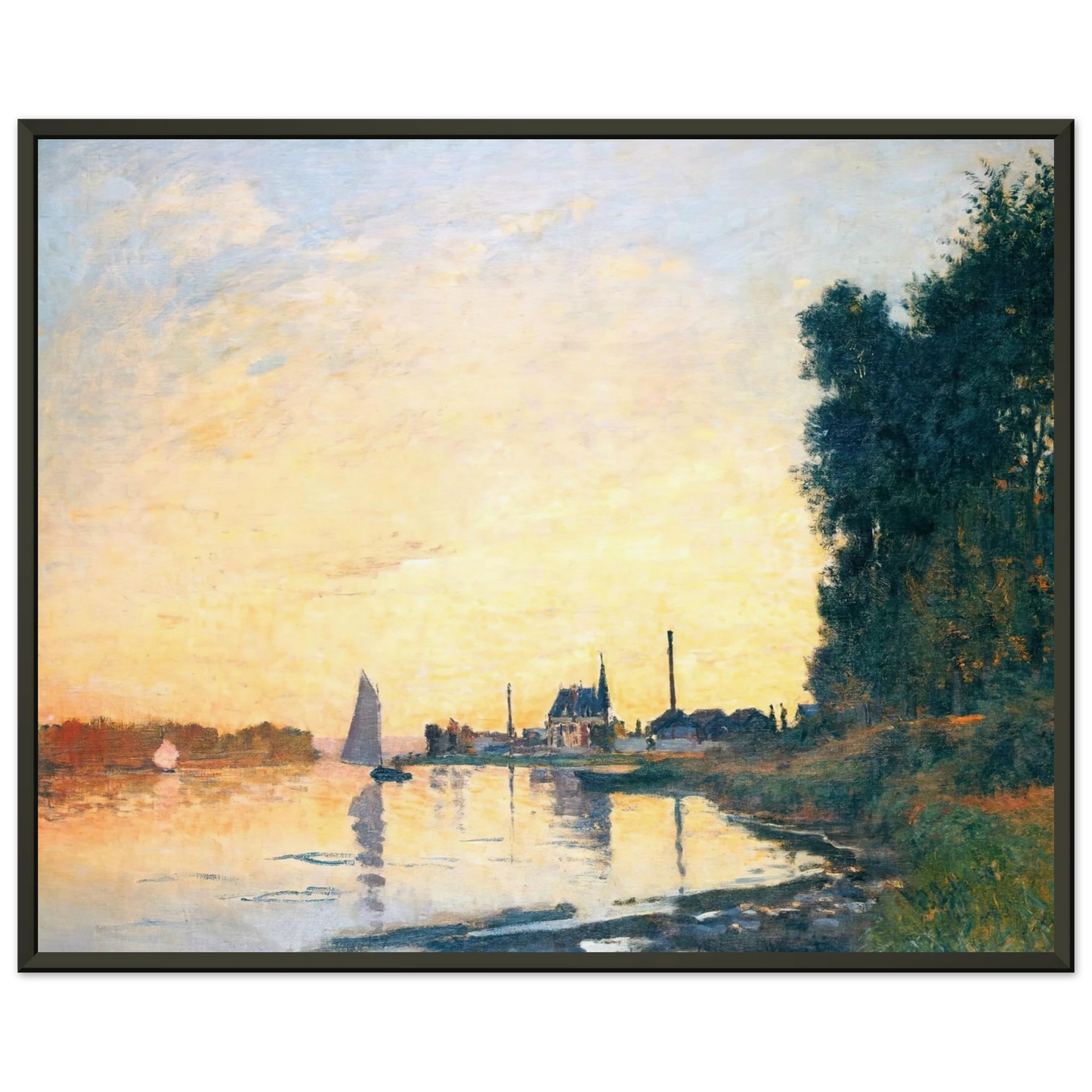 claude monet  Argenteuil Late Afternoon Framed Art Print  - Aluminum Frame - 70x100 cm / 28x40 inches