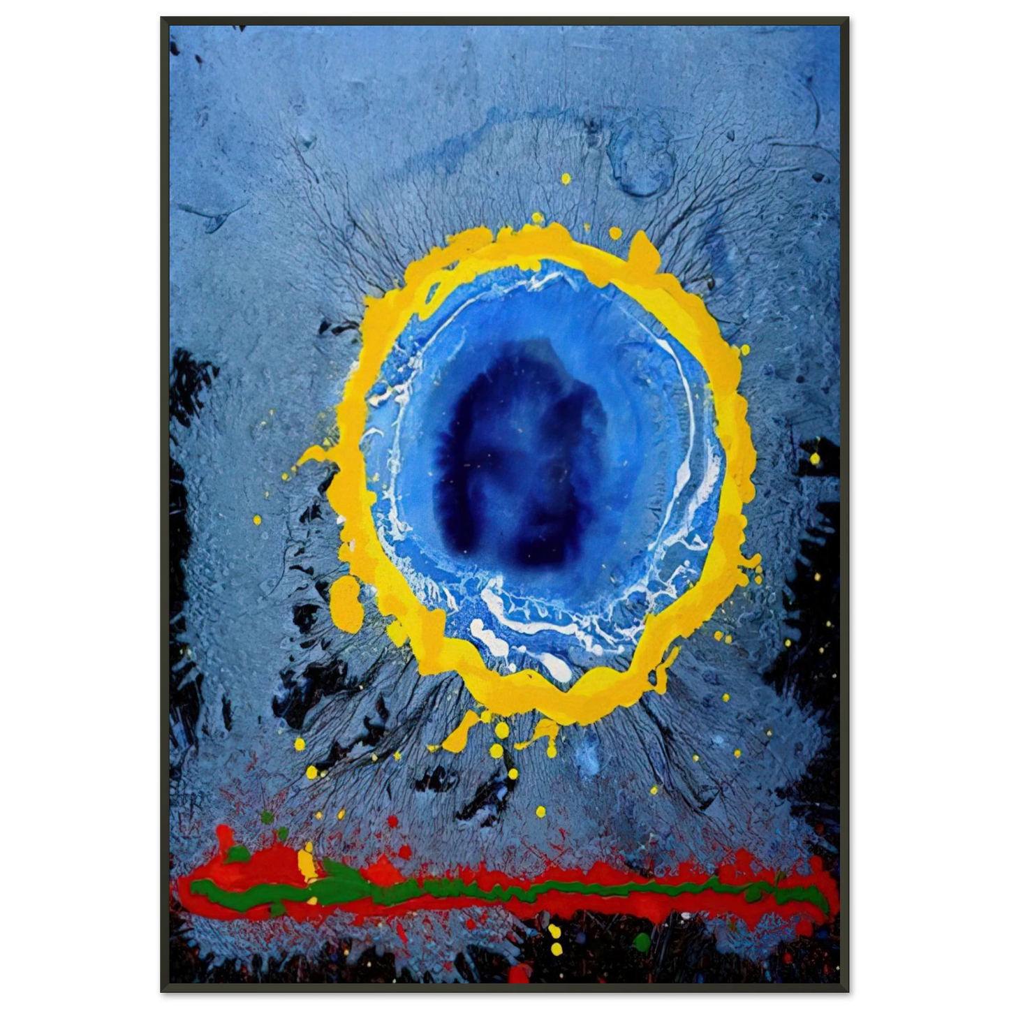 John Hoyland  Moons Milk  2009 Framed Art Print  - Aluminum Frame - 21x29.7 cm / 8x12"